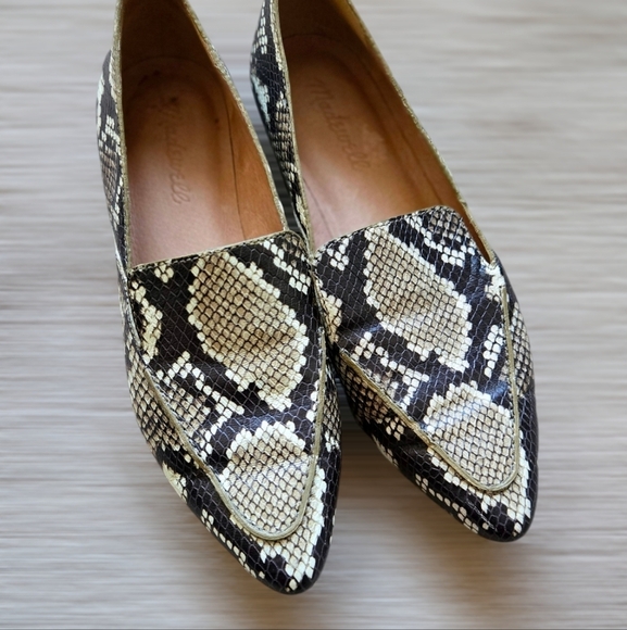 Madewell The Frances Skimmer in Snake Embossed Leather Loafers size 7 - Picture 10 of 10